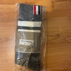 Thom Browne 100% Cotton Mid Calk socks grey o/s unisex